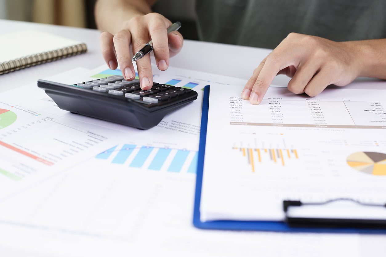 business owner doing own bookkeeping