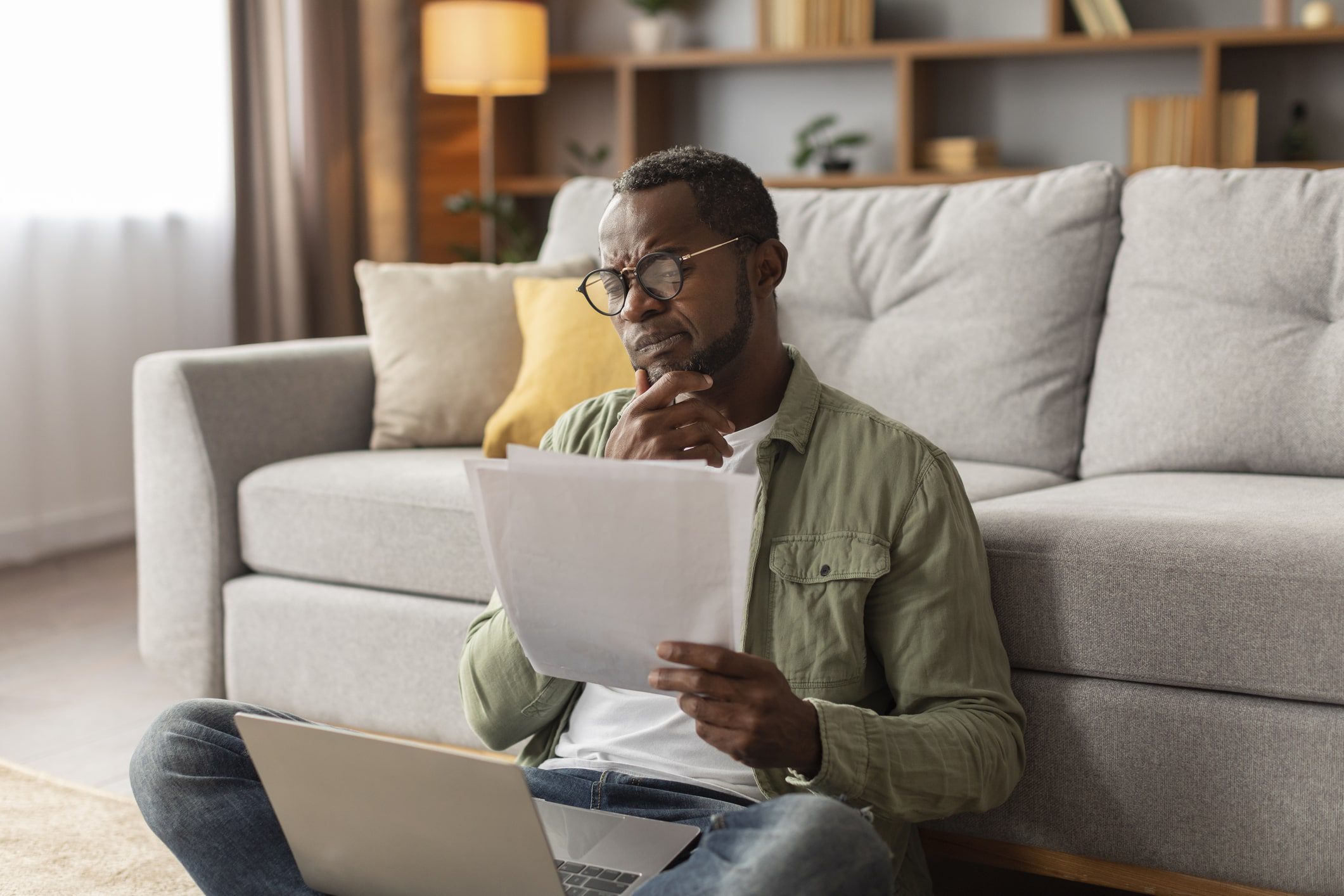 small business owner doing bookkeeping from home